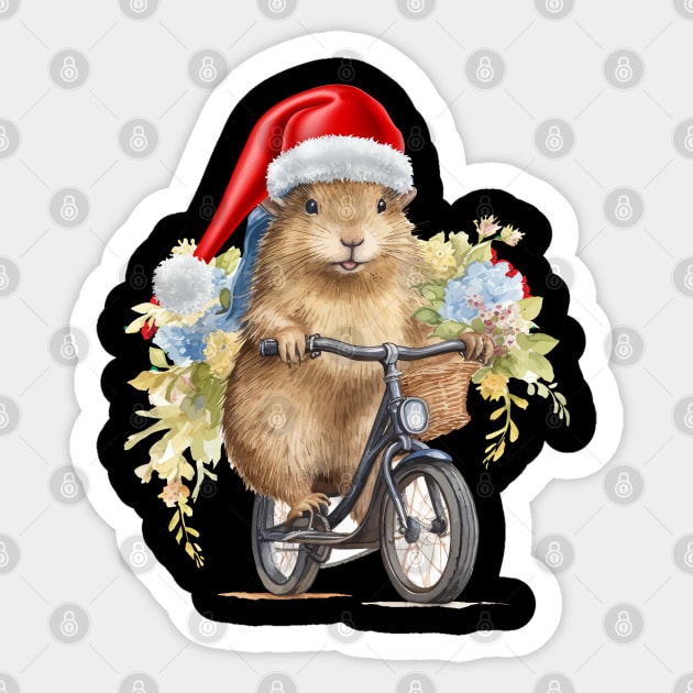 Capybara Christmas Sticker by Ranawat Shop